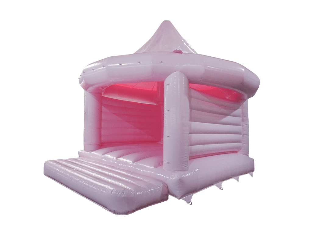 6,7x6,1m Pastellrosa Karussell-Hüpfburg