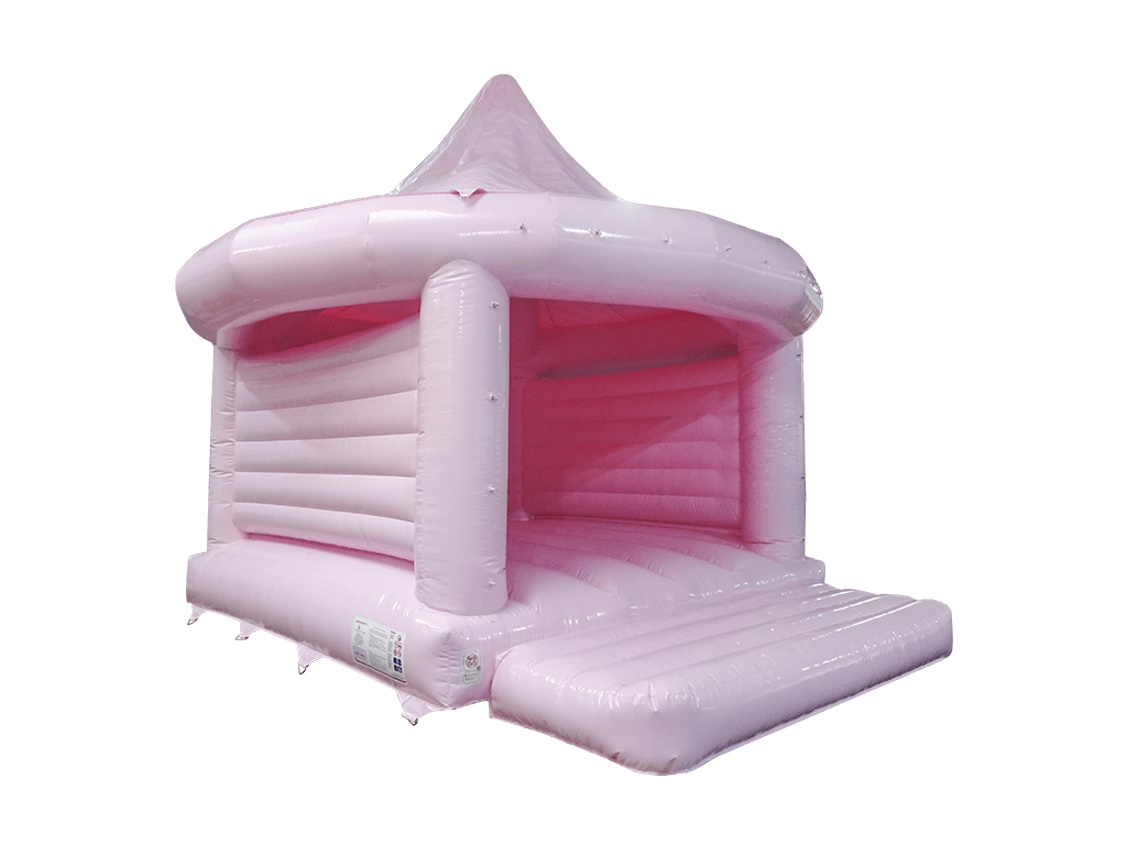6,7x6,1m Pastellrosa Karussell-Hüpfburg