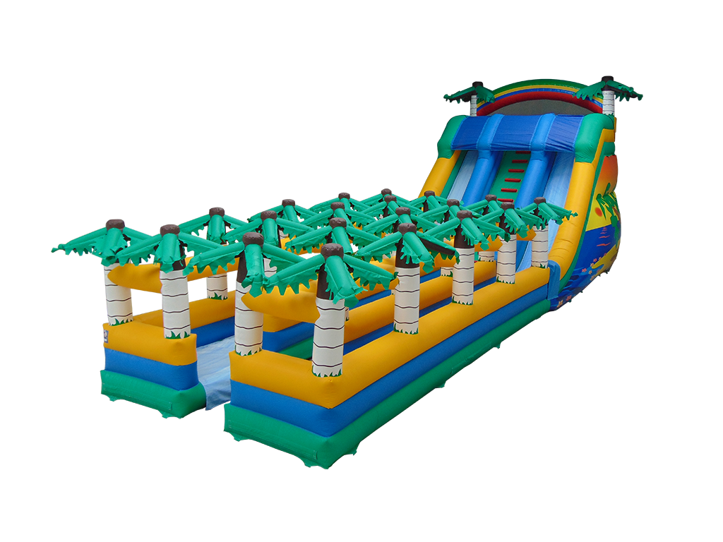 Tropical Slide with Palm Trees
