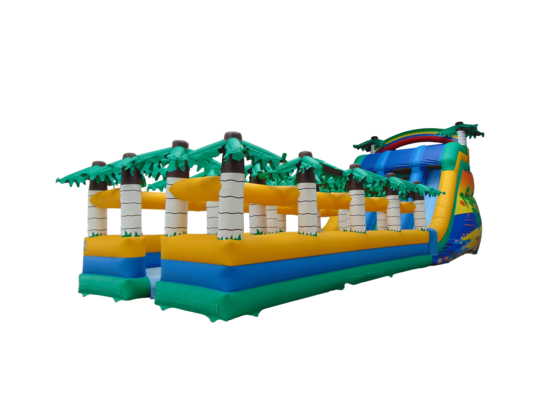 Tropical Slide with Palm Trees