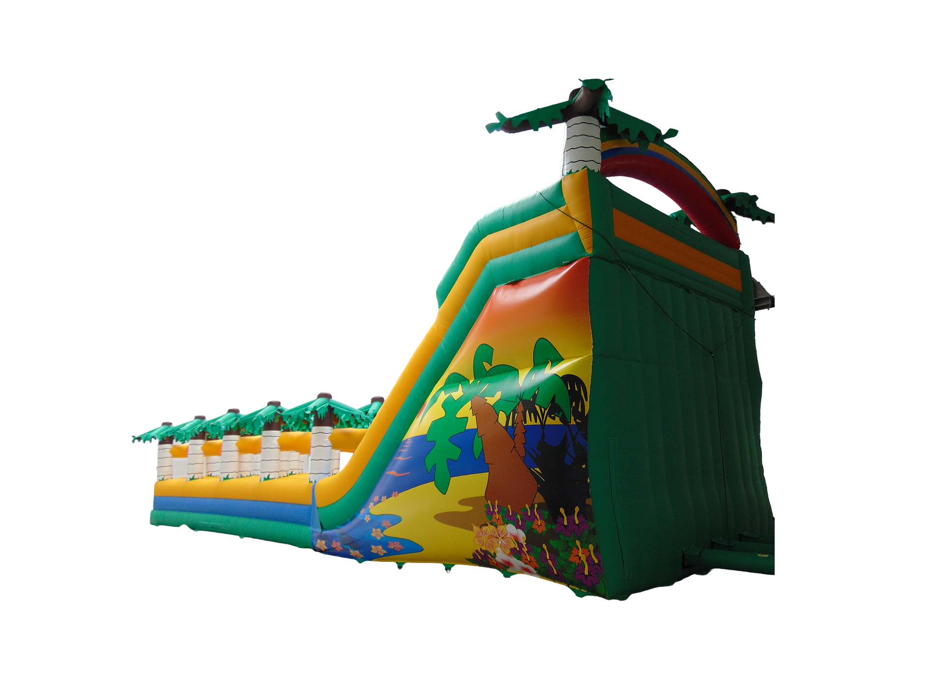 Tropical Slide with Palm Trees