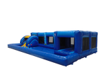Large Blue Playzone with Roofed Ball Pond & Bouncing Bed
