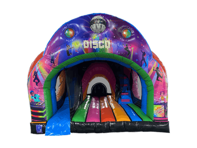 8ft Platform Disco Curved Bounce and Slide - Disco Ready