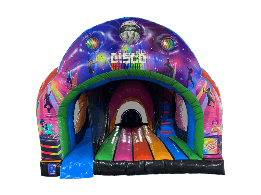 8ft Platform Disco Curved Bounce and Slide - Disco Ready