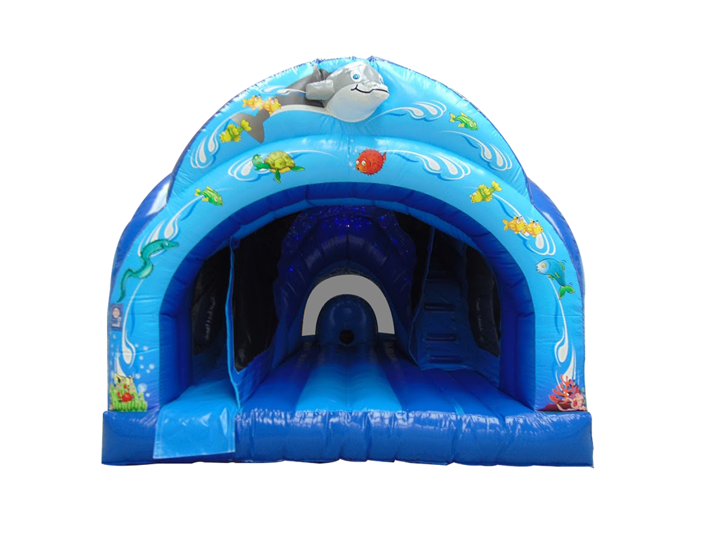 8ft Platform Ocean Curved Bounce and Slide