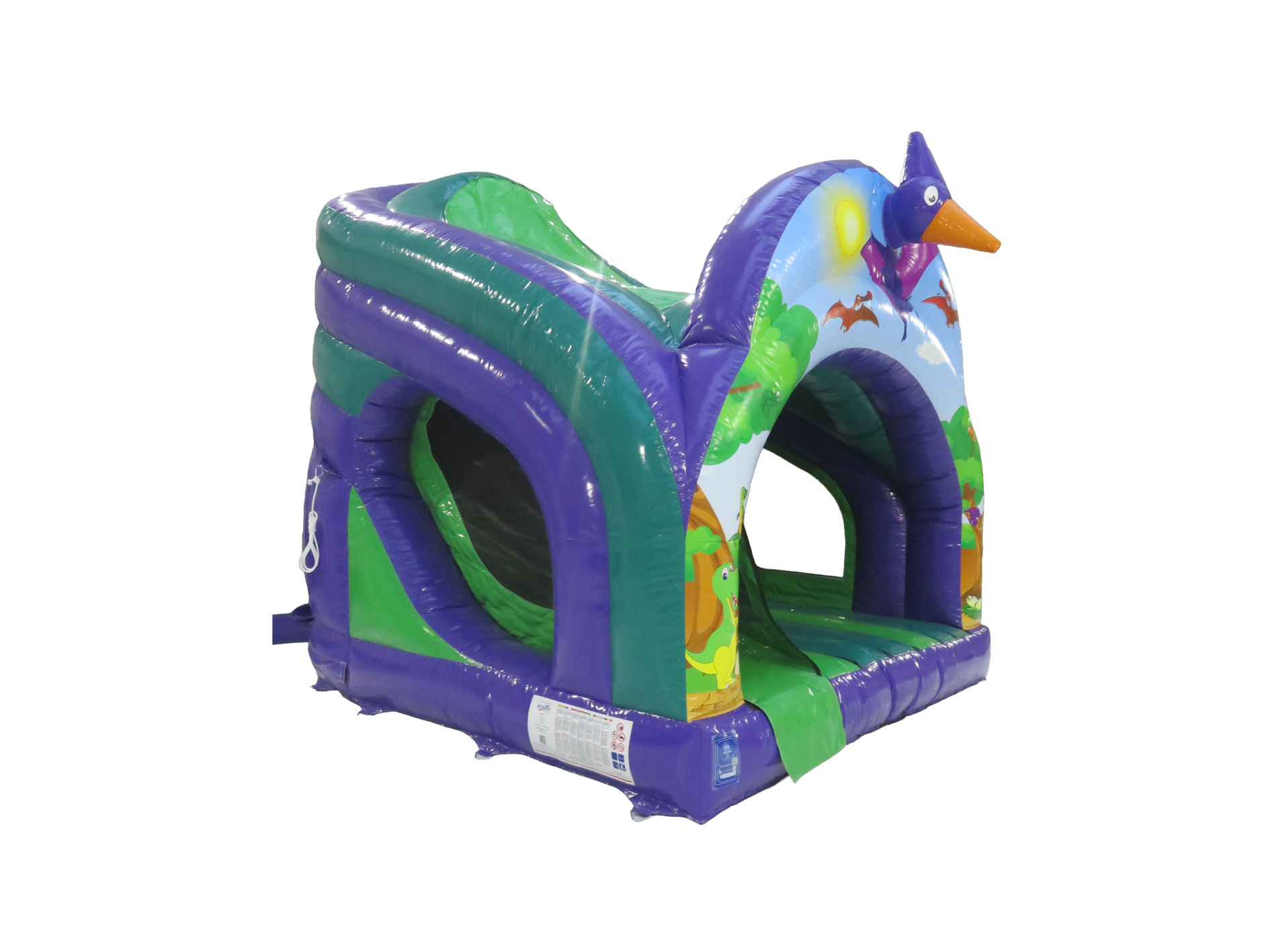 2.5m Platform Dinosaur Curved Play and Slide - Disco Ready