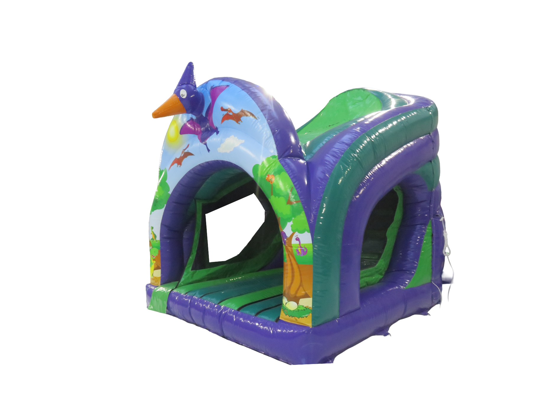 2.5m Platform Dinosaur Curved Play and Slide - Disco Ready