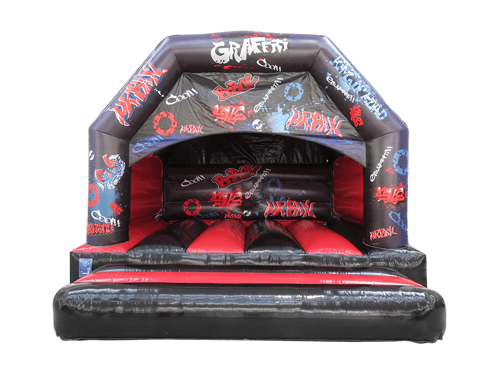 4.5x4.5m Black & Red Graffiti A Frame with Visor - Disco Ready