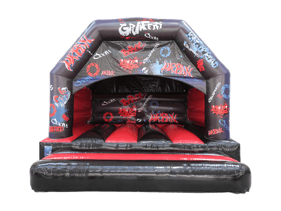 15x15ft Black & Red Graffiti A Frame with Visor - Disco Ready