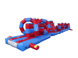 Inflable de piscina giratoria azul y rojo de 15 m