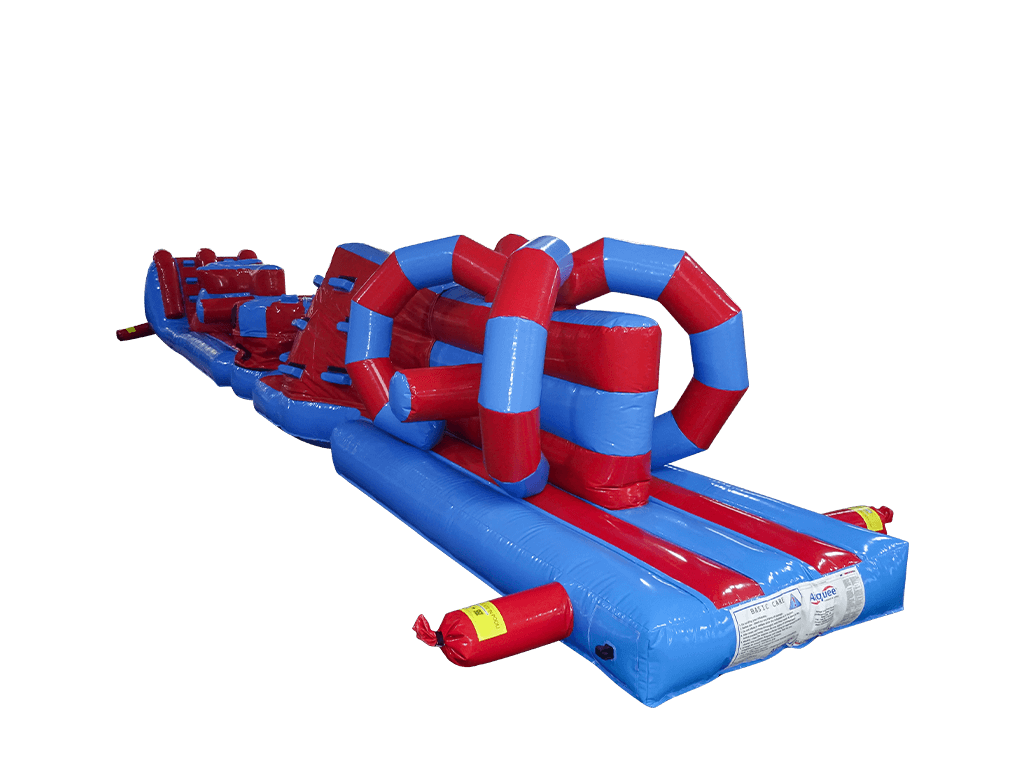 Inflable de piscina giratoria azul y rojo de 15 m