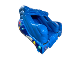Scivolo festa blu da 1,5 m con piattaforma
