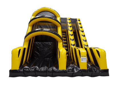 Salto base plataforma negro y amarillo 3m con tobogán de caída