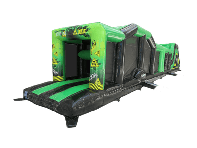 18m 2 Part Green Toxic Obstacle Course With Roof
