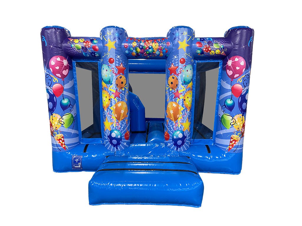 4m x 3m Blauer Party Midi Hüpfburg