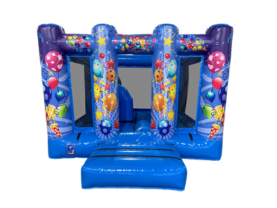 4m x 3m Blauwe Feest Midi Springkussen