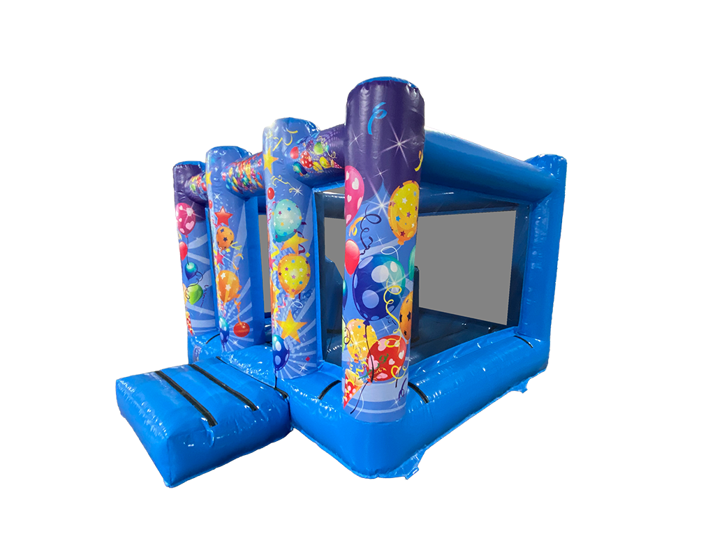 4m x 3m Blauer Party Midi Hüpfburg