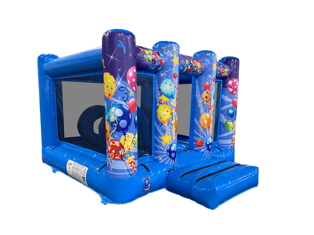 4m x 3m Blauer Party Midi Hüpfburg