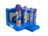 4m x 3m Blauer Party Midi Hüpfburg