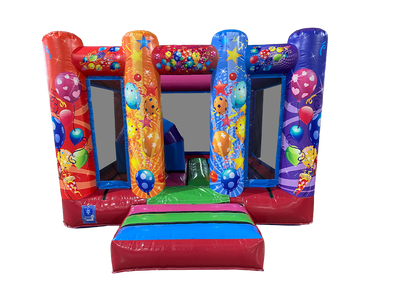 4m x 3m Multikleurige Feest Midi Springkussen