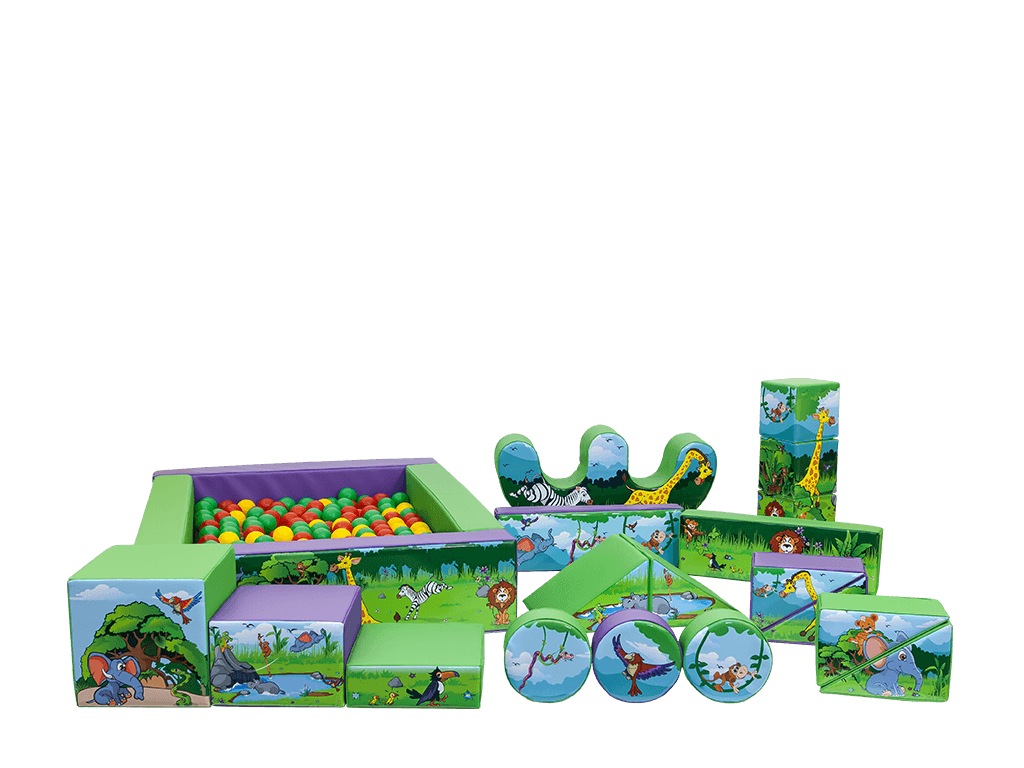 Set Soft Play Giungla da 19 pezzi