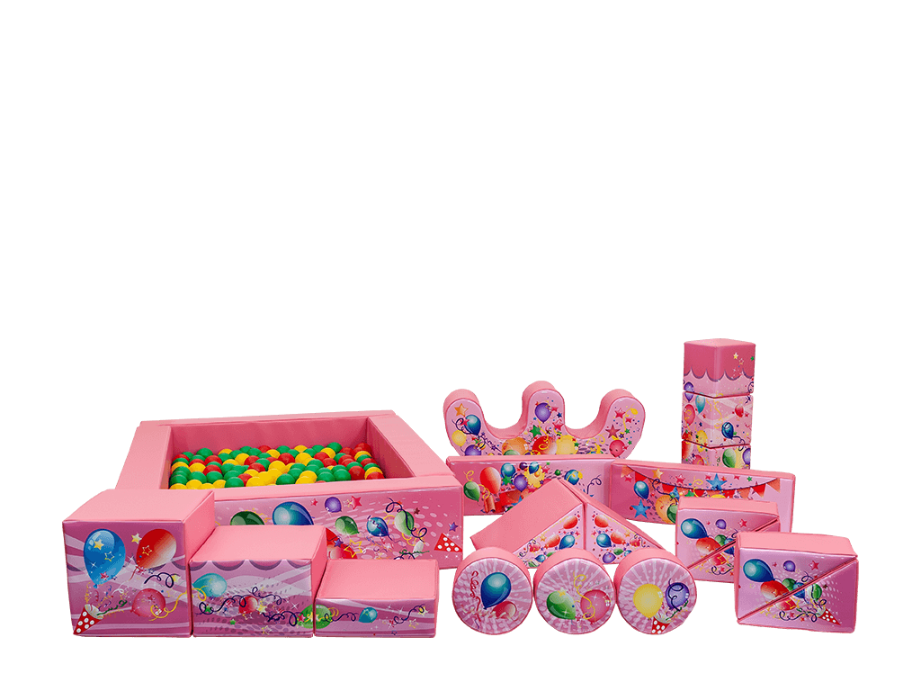 19pcs Pink Party Soft Play Set