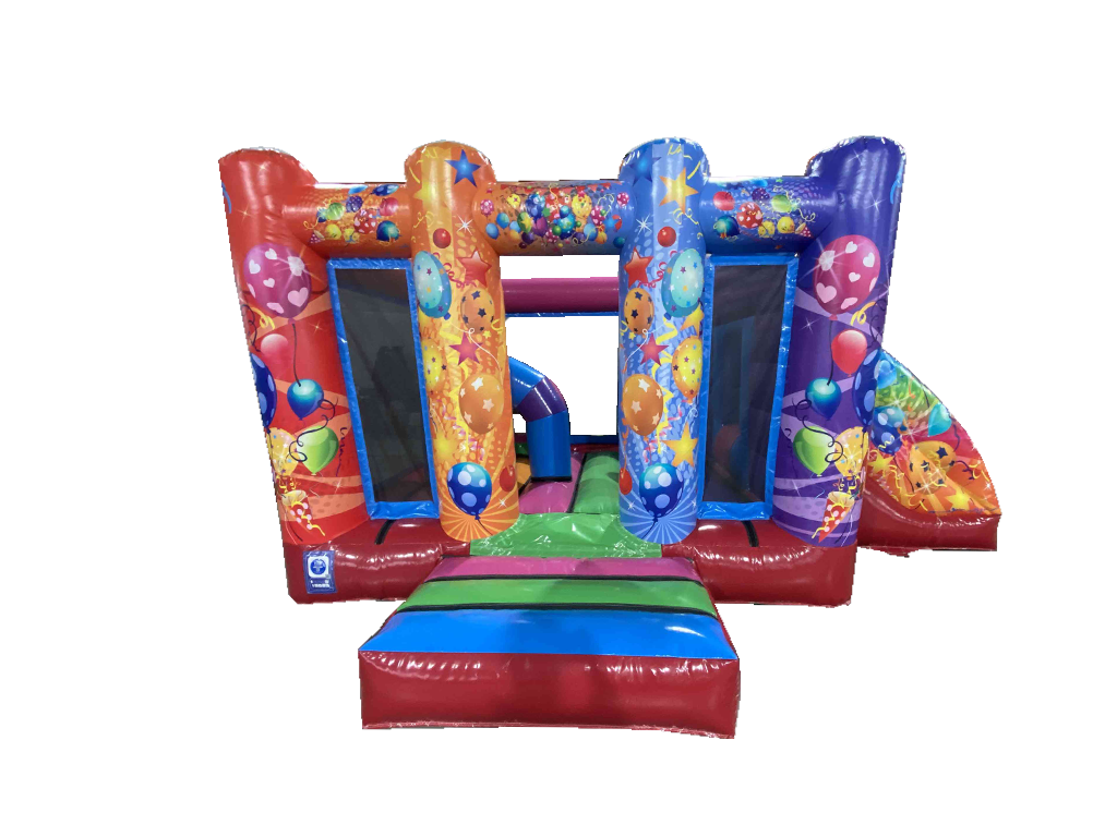 Multicoloured Party Side Slide Midi Bouncer