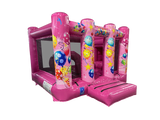 Rosa Party Seitliche Rutsch-Midi-Hüpfburg