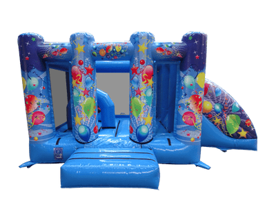 Blauw Feest Glijbaan Midi Springkussen