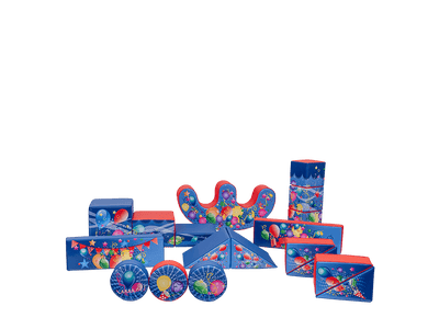 18pcs Blue & Red Party Soft Play Set