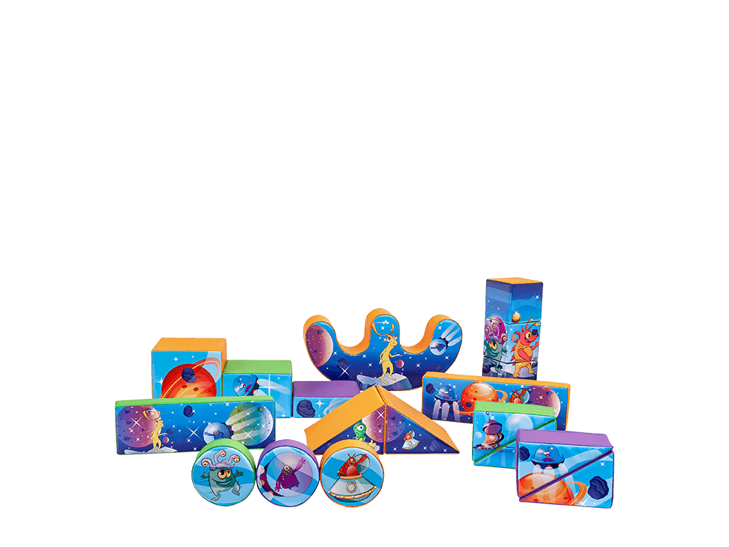 Set de juego suave espacial de 18 piezas
