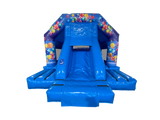 Gonfiabile con scivolo frontale festa blu 5,5x4m