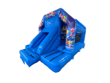 Gonfiabile con scivolo frontale festa blu 5,5x4m