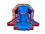 Bouncer com Escorrega Frontal Multicolorido para Festa 5,5x4m