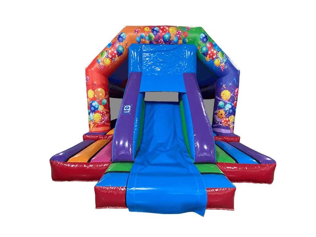 Bouncer com Escorrega Frontal Multicolorido para Festa 5,5x4m