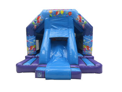 18x13ft Purple & Blue Party Front Slide Bouncer