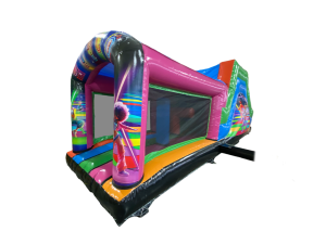 Disco-ready 27ft inflatable obstacle course with speaker pocket