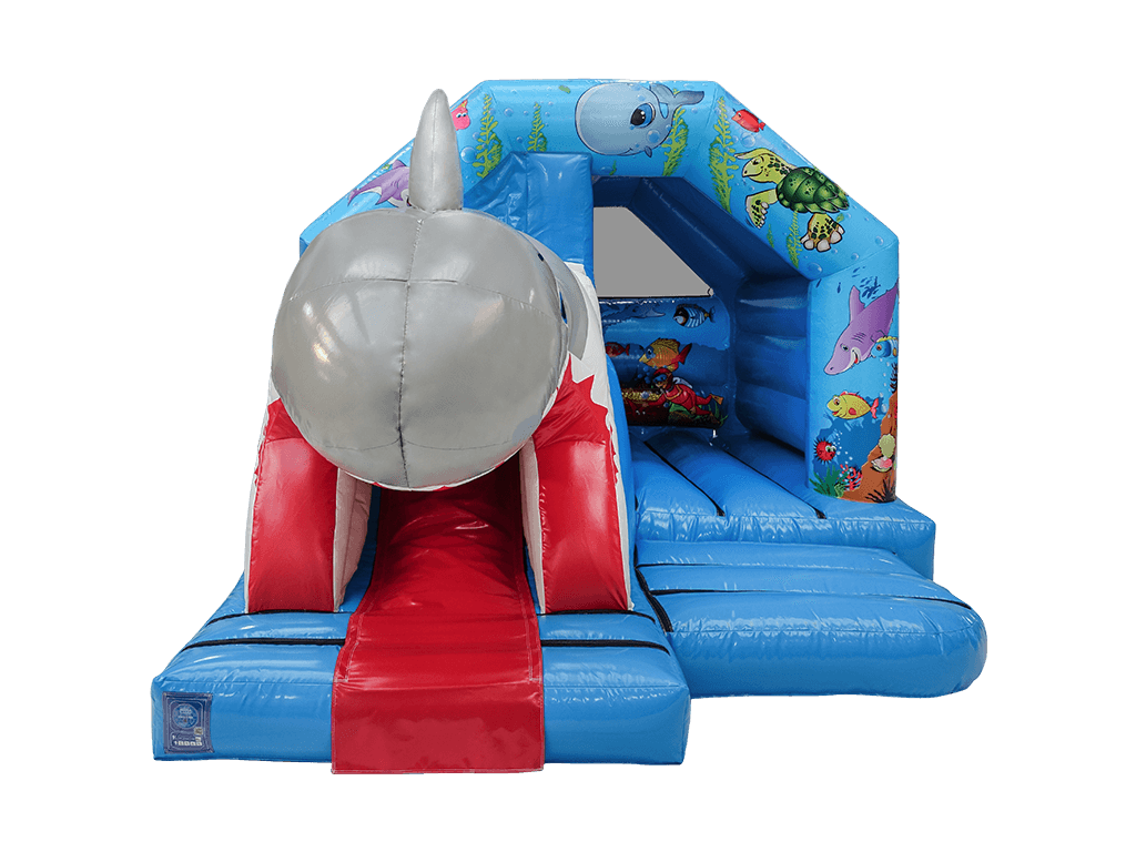 Combină tobogan frontal 3D cu rechin 5x4m