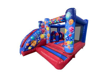 Blue & Red Party Front Slide Midi Bouncer