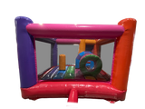 Gonfiabile midi con scivolo frontale festa multicolore