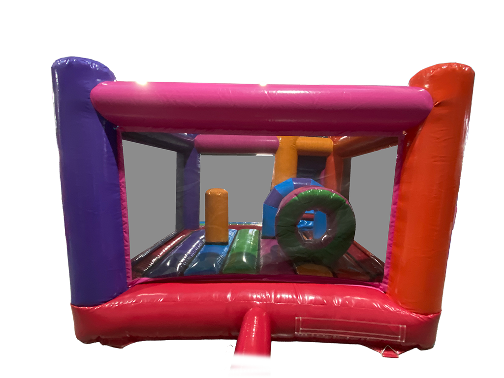 Gonfiabile midi con scivolo frontale festa multicolore