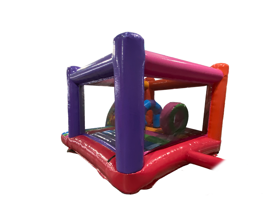 Gonfiabile midi con scivolo frontale festa multicolore