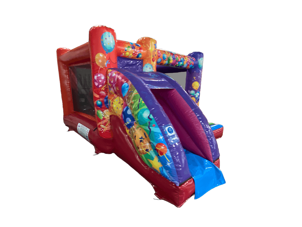 Gonfiabile midi con scivolo frontale festa multicolore
