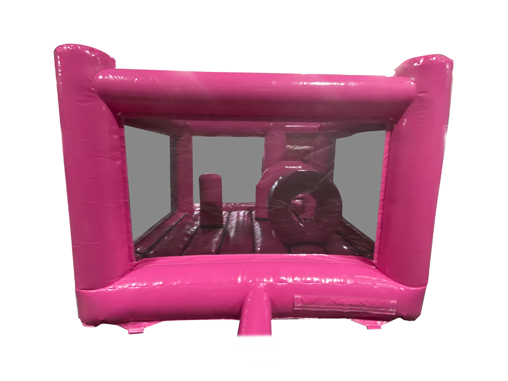 Roze Feest Voorzijde Glijbaan Midi Springkussen