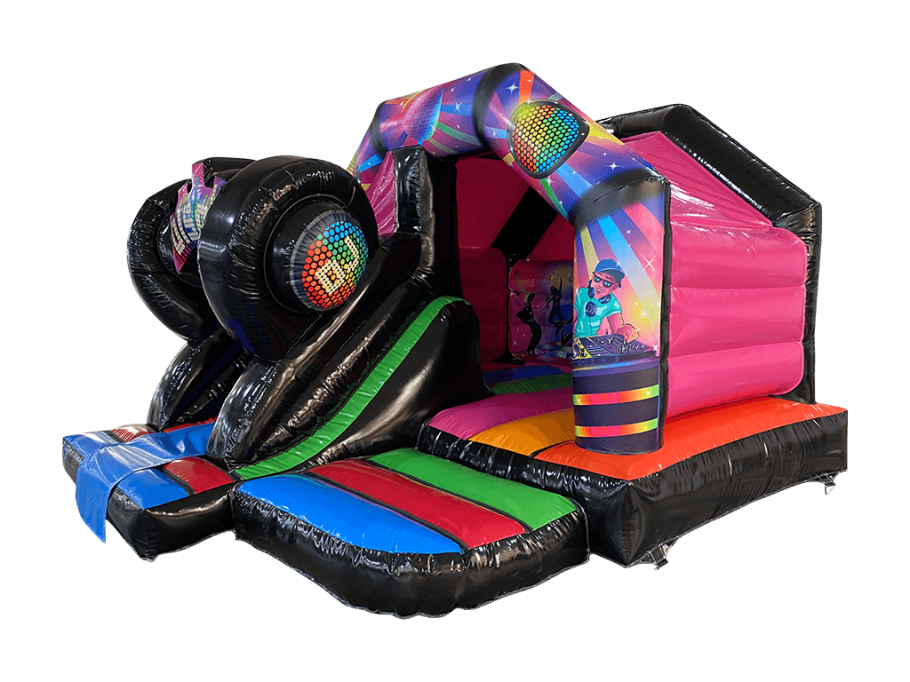 Combi toboggan avant disco multicolore 3D 5x4m - Prêt pour disco