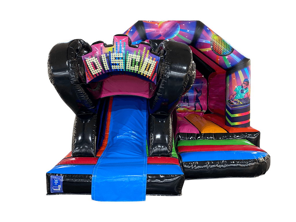 Combi toboggan avant disco multicolore 3D 5x4m - Prêt pour disco