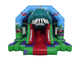 Combinado de Escorregador Frontal 3D de Dinossauro 6x4m - Pronto para Disco