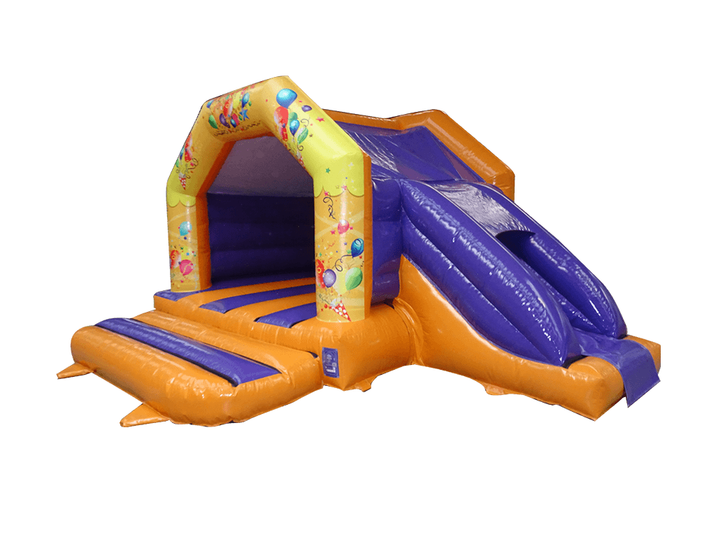 Combi Toboggan Latéral Fête Orange et Violet 4,6x5,5m
