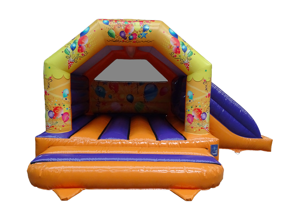 Combi Toboggan Latéral Fête Orange et Violet 4,6x5,5m