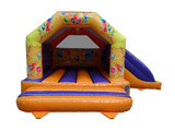 Combi Toboggan Latéral Fête Orange et Violet 4,6x5,5m